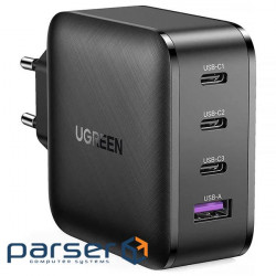Charger Ugreen CD224 65W USB + 3xType-C PD GaN Charger (Black) (CD224/70774)
