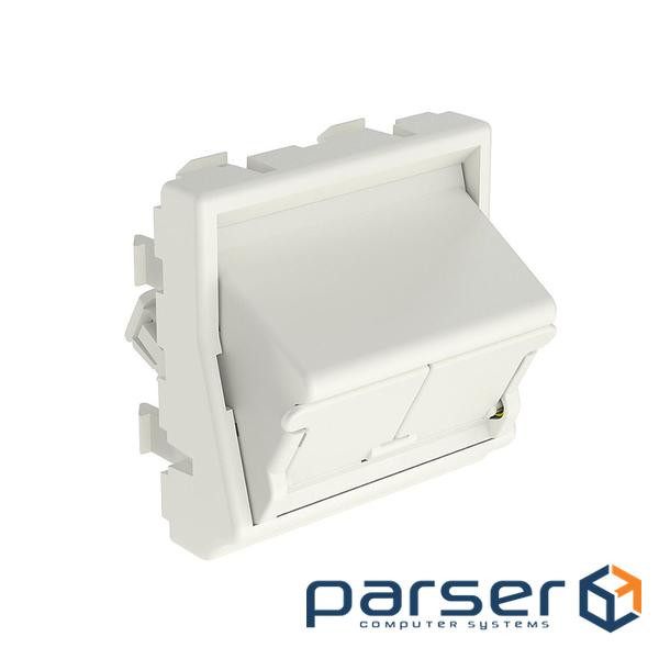 2х портова вставка 45х45 мм, похила зі шторками (NKFS2SAW)