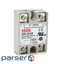 Твердотільні реле Fotek SSR-40DA 40А 24-380В AC AC