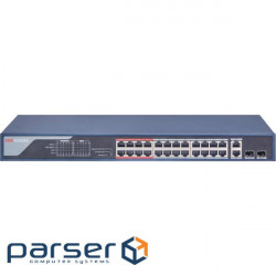 Network switch Cisco SG350X-48-K9-EU Тип - управляемый 3-го уровня, форм-фактор - в стойку, количество портов - 54, порты - SFP+, Gigabit Ethernet, комбинированный, возможность удаленного управления - управляемый, коммутационная способность - 176 Гбит/ с, размер таблицы МАС-адресов - 64000 Кб, корпус - Металический, 48x10/ 100/ 1000TX, 2хSFP+ Hikvision DS-3E0326P-E(B)