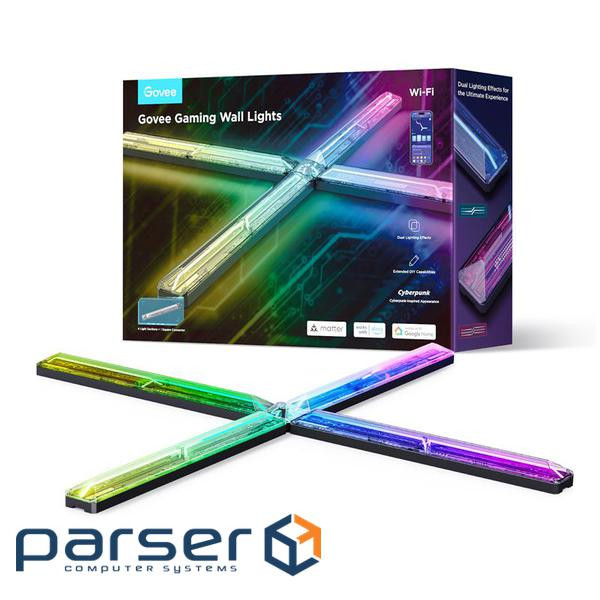 Набір настінних світильників Govee H6063 Gaming Wall light Evangelion, 8шт, RGBIC, WI-FI/ (H6063312) , RGBIC, WI-FI/ (H6063312)
