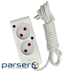 Мережевий подовжувач TECCO 3м 2 поста white (8681277841118)