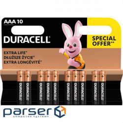 Батарейка Duracell AAA лужні 10 шт. в упаковці (5002509/5006462) (5002509/5006462)