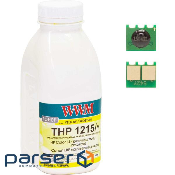 Тонер HP CLJ CP1025 35г Yellow +chip WWM (TC1025Y)