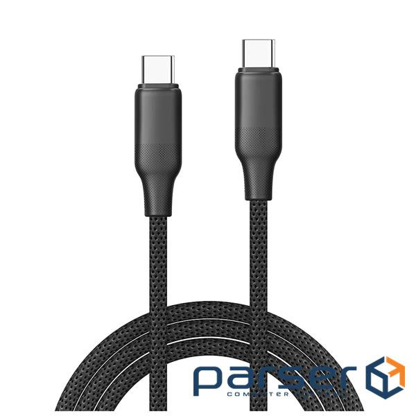 Дата кабель USB-C to USB-C 2.0m 3A 60W TPE embossed black ColorWay (CW-CBPDCC102-BK)