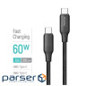 Дата кабель USB-C to USB-C 2.0m 3A 60W TPE embossed black ColorWay (CW-CBPDCC102-BK)