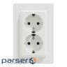 Розетка Schneider Electric ASFORA із заземленням подвійна біла 16А (EPH9900121)