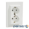 Розетка Schneider Electric ASFORA із заземленням подвійна біла 16А (EPH9900121)