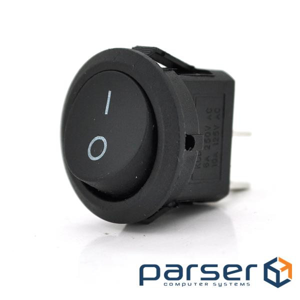 Перемикач ON-OFF KCD1-201, 250VAC/6A, 2 контакти , Black, Q200 (KCD1-201 Black)