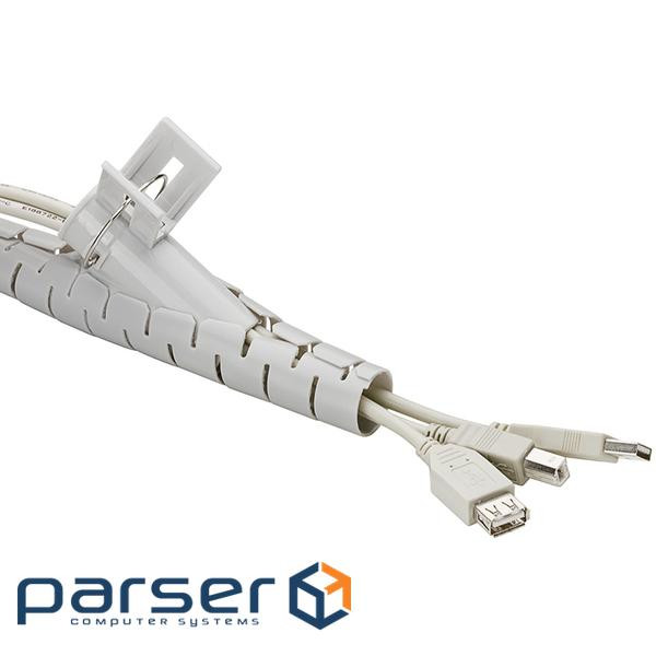 Кабельний організатор Стяжка (хомут),Труба для кабелів 2.5m D=20mm,сірий (75.05.1922-1) (75.05.1922-1)