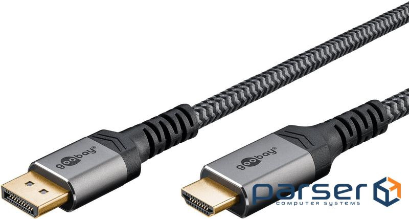 Кабель монітора-адаптер DisplayPort-HDMI M/M (HDMIекран) 2.0m,8K@60Hz v2.0/2 Textile Pl (75.07.8965)