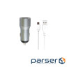 Зарядний пристрій XO TZ09 2.4A/2 USB + cable microUSB Grey (XO-TZ09M-GR)