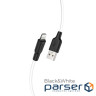 Кабель HOCO X21 Plus USB to iP 2.4A, 1m, silicone, silicone connectors, Black+White (6931474711816)