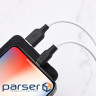Кабель HOCO X21 Plus USB to iP 2.4A, 1m, silicone, silicone connectors, Black+White (6931474711816)