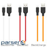 Кабель HOCO X21 Plus USB to iP 2.4A, 1m, silicone, silicone connectors, Black+White (6931474711816)