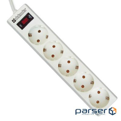 Power strip extension Defender ES 1.8m 5 роз. White (99481)