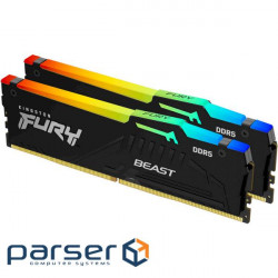 Модуль пам'яті KINGSTON FURY Beast RGB DDR5 5200MHz 32GB Kit 2x16GB (KF552C40BBAK2-32)