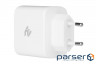Зарядний пристрій 2E USB-C Wall Charger GaN 65W, white (2E-WC3USB65W-W)