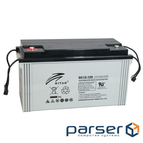 Акумуляторна батарея AGM RITAR DC12-120, Gray Case, 12V 120Ah