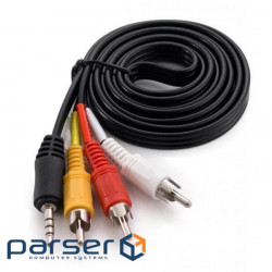 Кабель мультимедійний Jack 3.5mm male to 3RCA 1.5m Extradigital (KBV1731)
