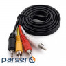 Кабель мультимедійний Jack 3.5mm male to 3RCA 1.5m Extradigital (KBV1731)