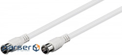 Кабель антенний RF:F M/M 2.5m,Quick 2xShielded D=5.3mm Coax,білий (75.05.0748-1) (75.05.0748-1)