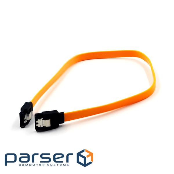 Кабель інтерфейсний SATA 0,45м, прямий із защіпкою, жовтий (Sata45) (Sata45)