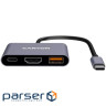 CANYON hub DS-4 3in1 USB-C Grey (CNS-TDS4)