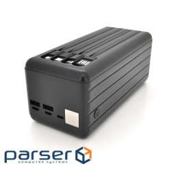 Powerbank ACL PW-108 80000mAh, 4xUSB, 4 кабелі (USB / Micro / Type-C / Lighting), 1,4 кг, Black, Box