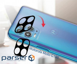 Скло захисне BeCover for camera Motorola Moto G100 Black (707034) (707034)