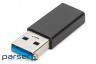 Адаптер DIGITUS USB-A > USB-C (M/F), 3A, 5GB, ver. 3.0 (AK-300524-000-S)
