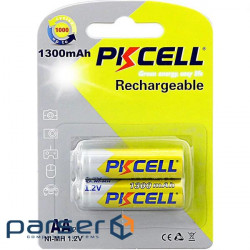 Battery PKCELL Rechargeable AA 1300mAh 2pcs/pack (AA1300-2B(2pcs/card))