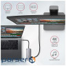 Концентратор AXAGON USB-C to 2xUSB-A + HDMI + RJ45 + SATA M.2 + PD 100W 0.18m grey (HMC-6M2)