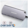 Концентратор AXAGON USB-C to 2xUSB-A + HDMI + RJ45 + SATA M.2 + PD 100W 0.18m grey (HMC-6M2)