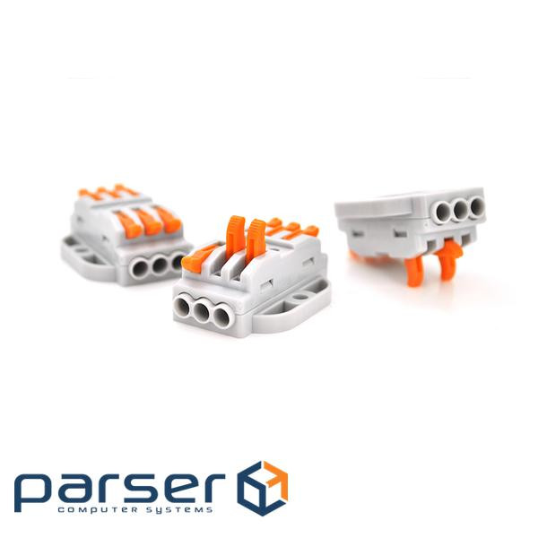 Клемна колодка з натискними затискачами 3-провідна WAGO K223-3P для розподільчих коробок , 3-pin,