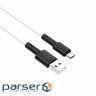 Кабель BOROFONE BX31 USB to Type-C 3A, 1m, silicone, TPE connectors, White (BX31CW)