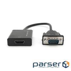 Адаптер VGA на HDTV + аудіо + USB-Micro конвертер, чорний, Full HD 1080P (YT-C-VGA / HDTV+AUX+USB)
