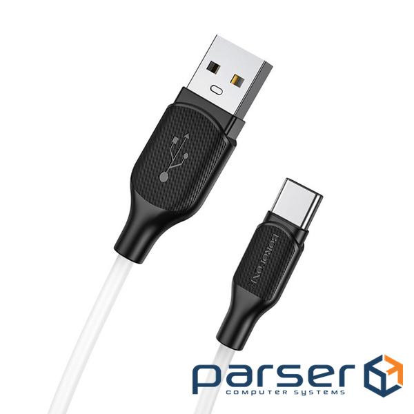 Кабель BOROFONE BX42 USB to Type-C 3A, 1m, silicone, TPE connectors, White (BX42CW)