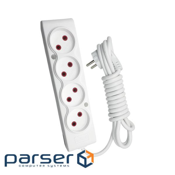 Мережевий подовжувач TECCO 5м 4 поста white (8681277841507)
