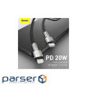 Кабель Baseus Cafule metal Type-C to Lightning PD 20W 0.25M Чорний (CATLJK-01) (CATLJK-01 0,25м) )