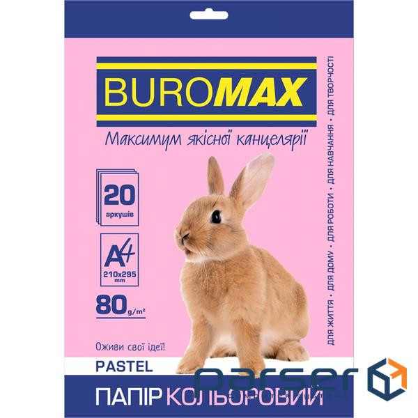 Папір Buromax А 4, 80g, PASTEL pink, 20sh, EUROMAX (BM.2721220-10)