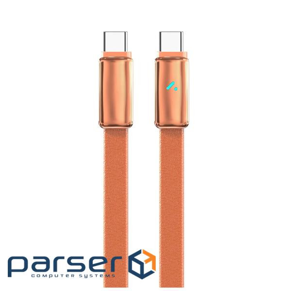 Дата кабель USB-C to USB-C 1.0m 5A 100W ultra-thin orange ColorWay (CW-CBPDCC100-OR)