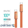 Дата кабель USB-C to USB-C 1.0m 5A 100W ultra-thin orange ColorWay (CW-CBPDCC100-OR)