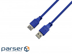 Кабель ProLogix USB-USB V 3.0 (M/F), 3 м, синій (PR-USB-P-11-30-3m)