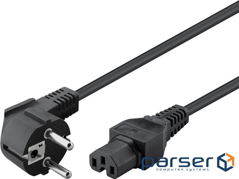 Кабель живлення пристроїв IEC(Schuko)-(C15) M/F 3.0m,1.00mm термостійкий D=6.5mm Cu,чор (84.00.7164) (84.00.7164)