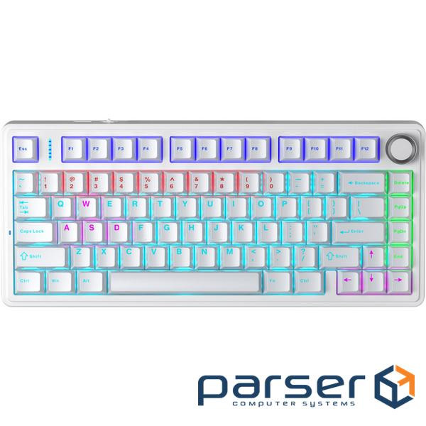 Клавіатура дротова AULA F75 White keycap KRGD red EN/UA (6948391203225)