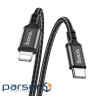 Кабель HOCO X14 Type-C to iP 3A, 20W, 2m, nylon, aluminum connectors, Black (6931474752208)