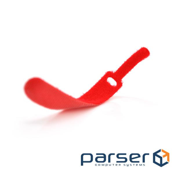 Стяжки на липучці 10*130мм, червоні, ціна за штуку (10561) (10561)