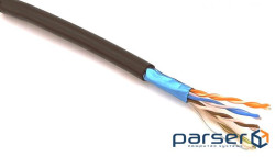 Кабель зовнішній FTP кат.5е PE, 4 пари, CCA, 24AWG , 305м, чорний KINGDA KDFT8014-CCA KINGDA KDFT8014-CCA