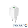 Мережевий зарядний пристрій ColorWay, White, 18 Вт, 1xUSB (QC3.0), Auto ID (CW-CHS063Q-WT)